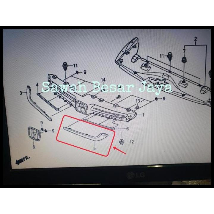 BEST DEAL LIST LIS MOULDING GARNISH CHROME GRILLE GRILL GRIL DEPAN HONDA ACCORD CM5 2003 2004 2005 O