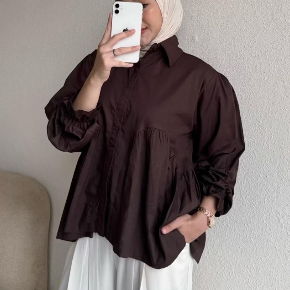 OOTD Kemeja blouse wanita/ atasan wanita / kemeja perempuan kekinian OOTD