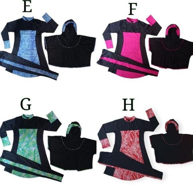 Baju Renang Muslimah Hijab Syari Dewasa Motif