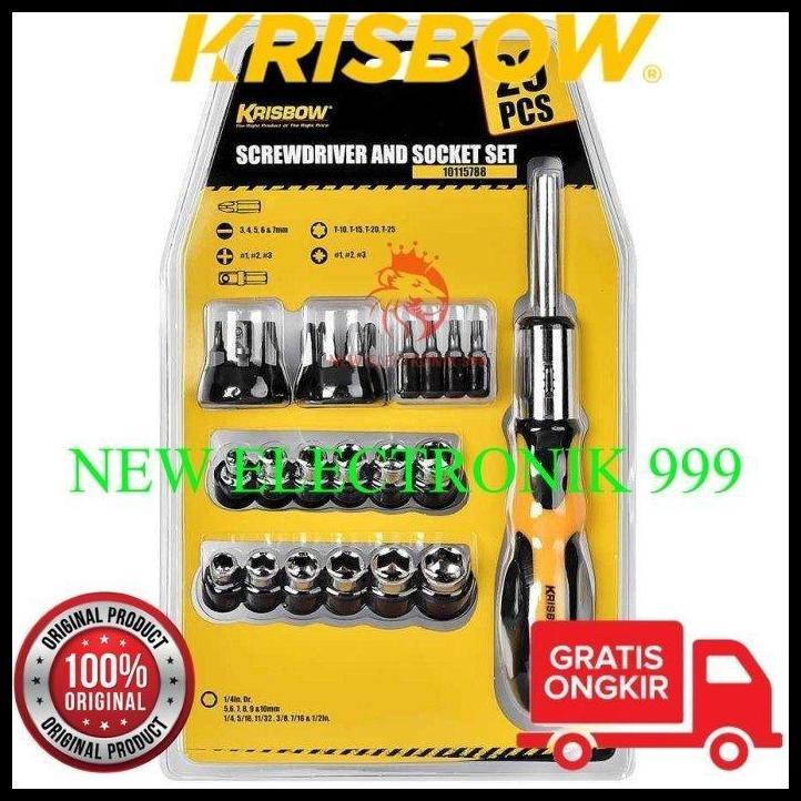 DISKON KRISBOW SCREWDRIVER AND SOCKET SET 29PCS LRSS29 10115788 