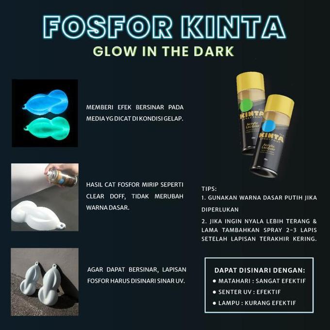 Allthebest- (FOSFOR) 801 FOSFOR GREEN* - KINTA Cat GLOW IN THE DARK semprot / Pilox / Spray paint 15