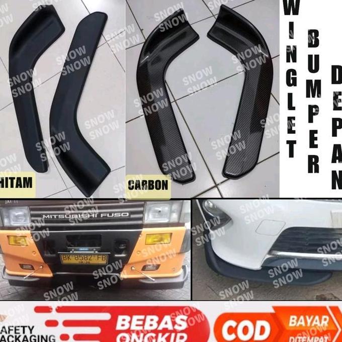 Winglet Lips Bumper Depan Hitam Carbon Mobil Universal Avanza Xenia Innova Agya Ertiga Xl7 Brv Mobil