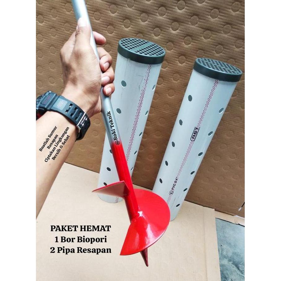 Perlengkapan Biopori / Alat Pembuat Sumur Resapan Bor Biopori Set [terbaik]