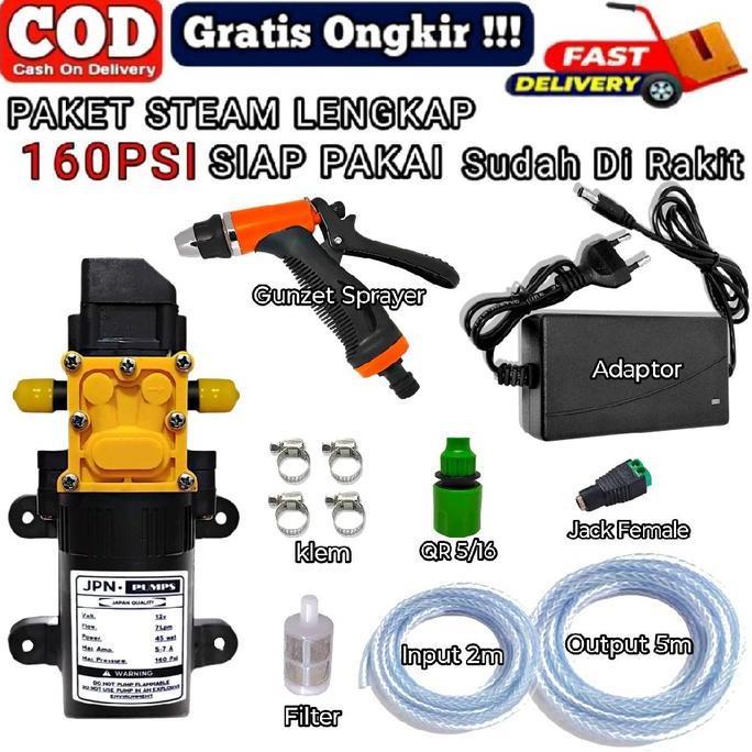 davindakar54 - paket steam cuci 160psi/ alat cuci tekanan tinggi / paket lengkap cuci motor / mobil 