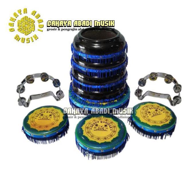 ch.tokogrpsir78 - rebana 1 set lengkap lengkap/komplit alat kasidah rebana rumbai - alat kasidah reb