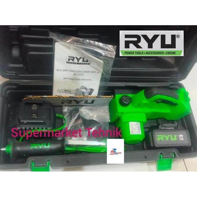 Mandiri Mesin Gergaji Baterai 10" Ryu Rcch10 Brushless / Cordless Chainsaw 10"