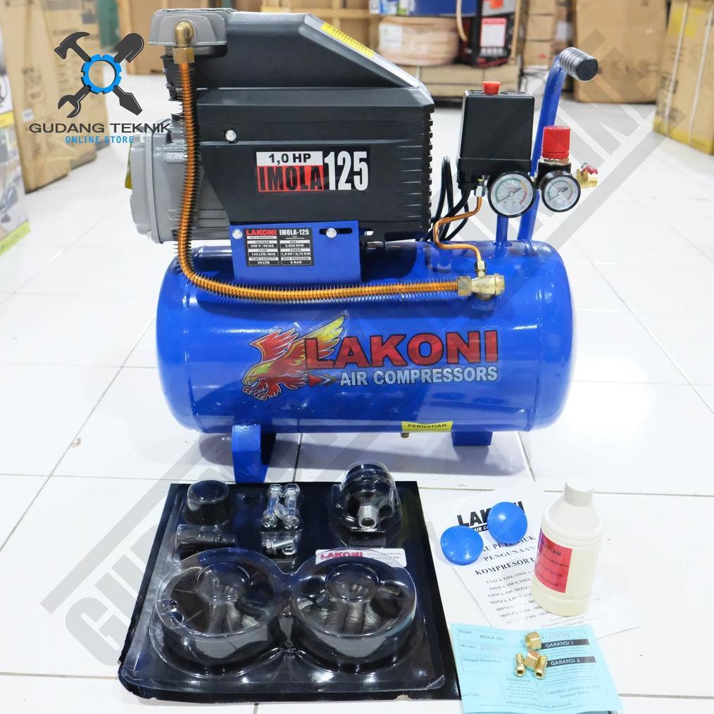 [NEW] Mesin Kompresor 1 PK IMOLA 125 Kompressor Lakoni Pompa Angin Udara Listrik Compressor 25L 1HP