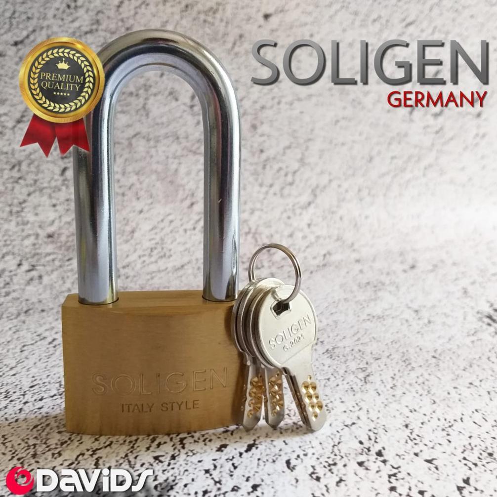 [NEW] Soligen Gembok Pagar Anti Karat Maling Pager Besar Leher Panjang Pintu Rumah Gerbang Kuningan