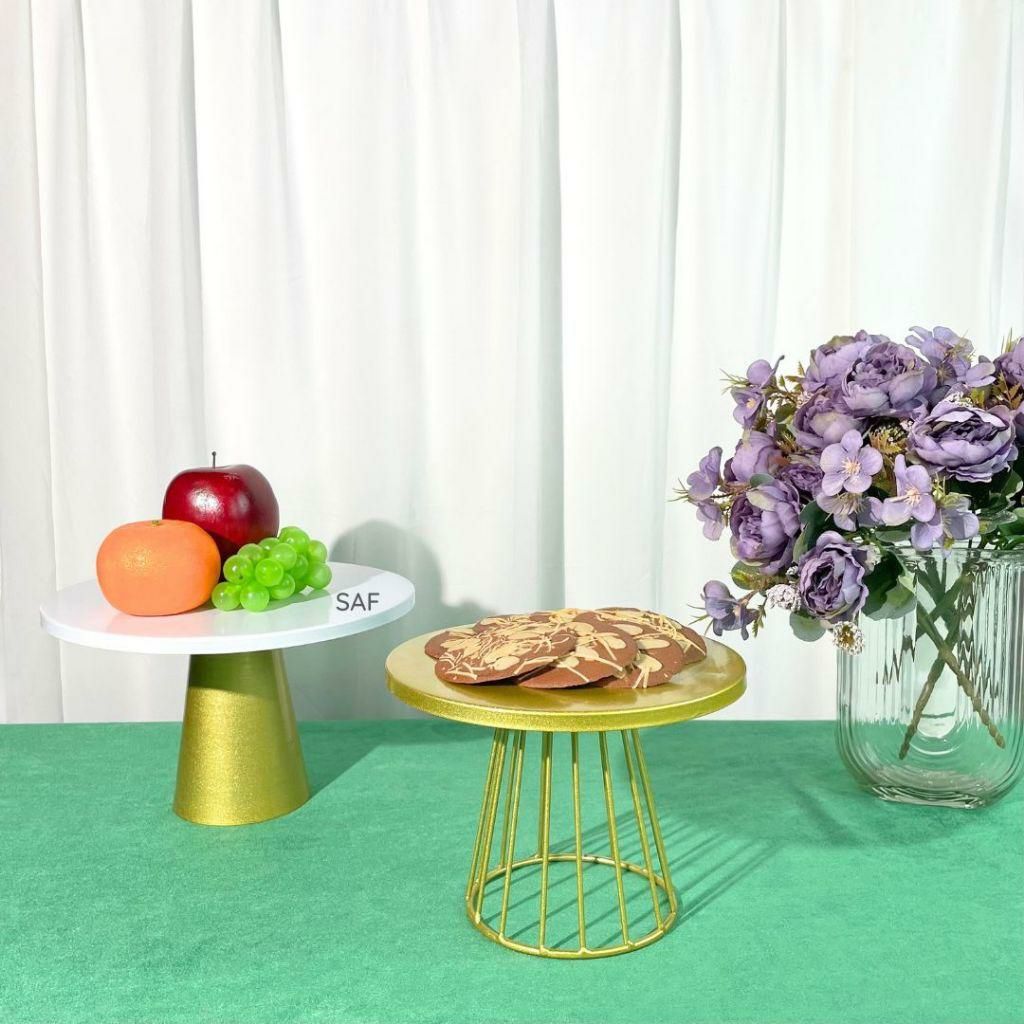 Stand Kue Estetik Gold & Putih – Meja Display Kue Ulang Tahun, Wedding, Dessert Table & Foto Produk