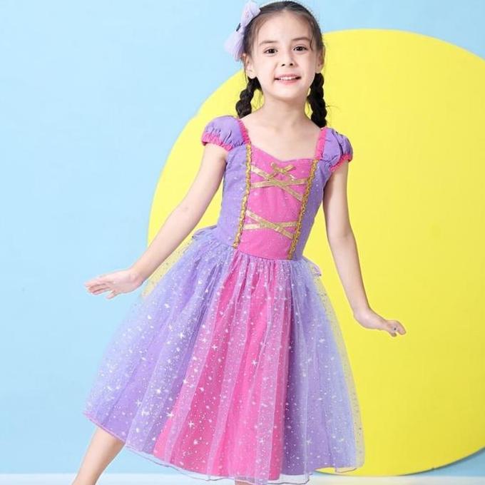 Gaun pesta anak / Baju Rapunzel Kostum Fashion Costume