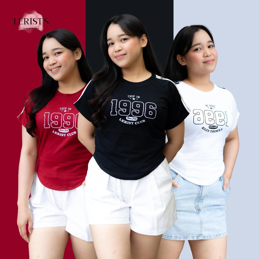 LIMITED CROP CHIP IN 1996 LERIST CLUB WOMEN - TSHIRT CROP ROUND NECK TOP TEE KAOS ATASAN WANITA COTT