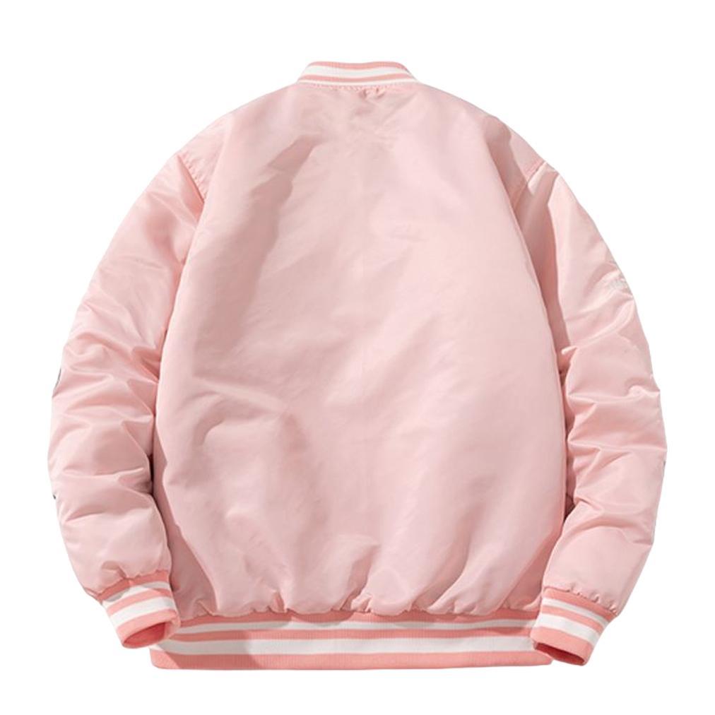 FREE ONGKIR JUMPSHOT JAKET BASEBALL VARSITY PRIA WANITA WARNA PINK PREMIUM ORIGINAL FULL BORDIR KERE