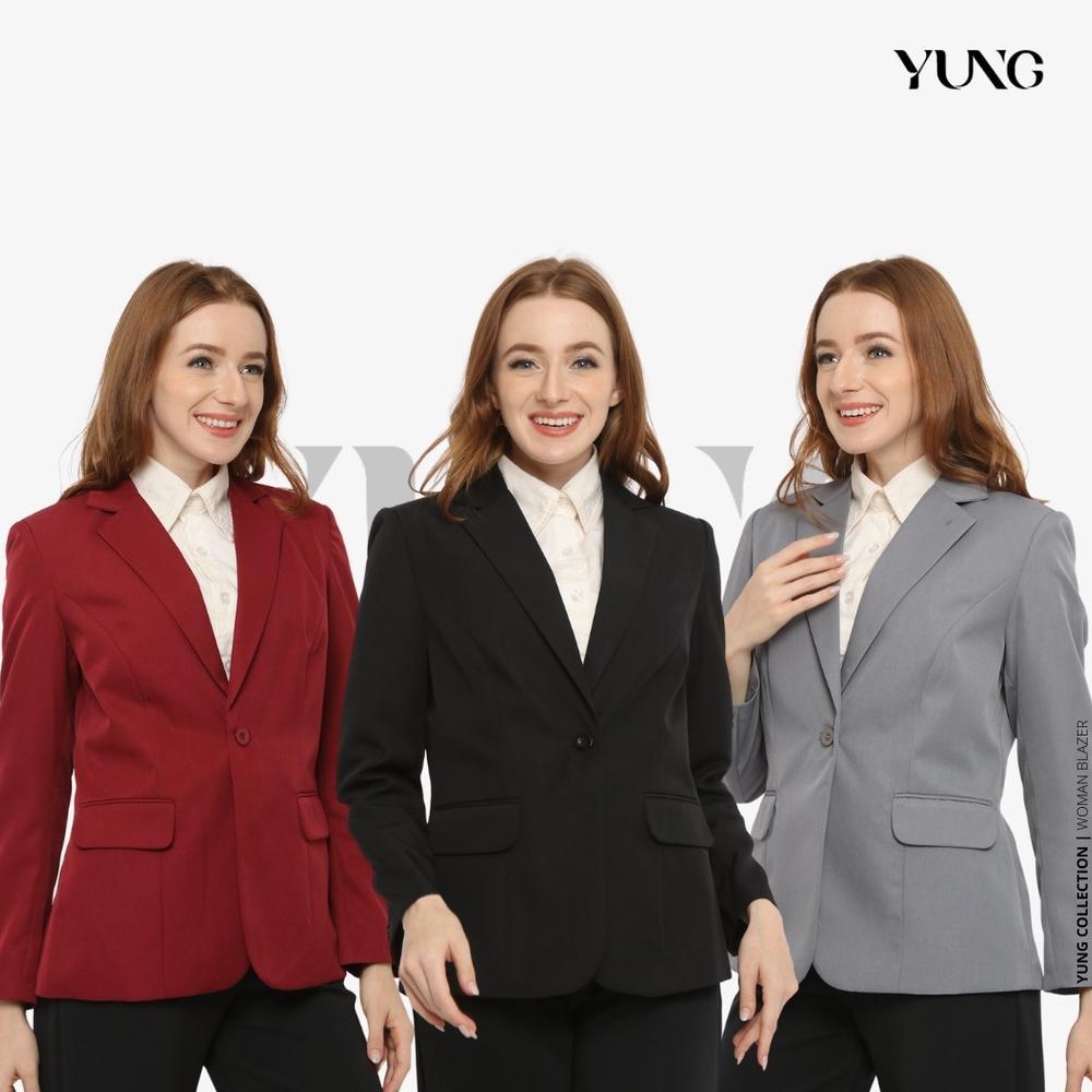 BEST SELLER YUNG BASIC BLAZER - BLAZER WANITA BAHAN HIGHTWIST TEBAL ADEM LAPIS FURING BAHU BUSA COCO