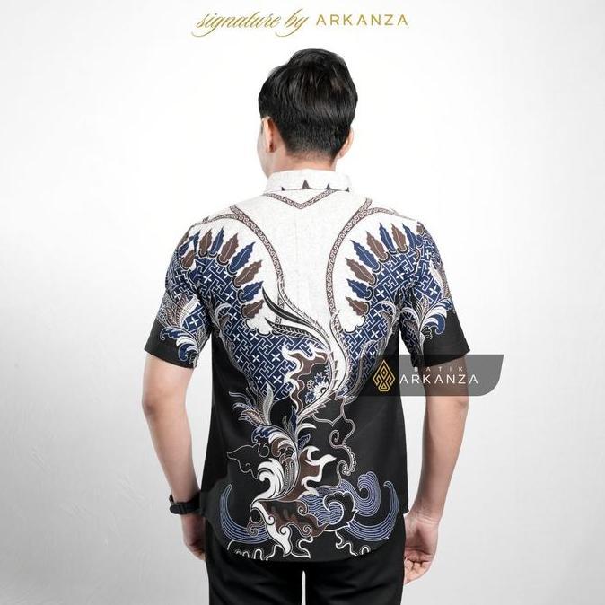 Termurah / Hot Sale Arkanza Signature Motif Dwipantara Kemeja Batik Pria Lengan Pendek Eksklusif Cur