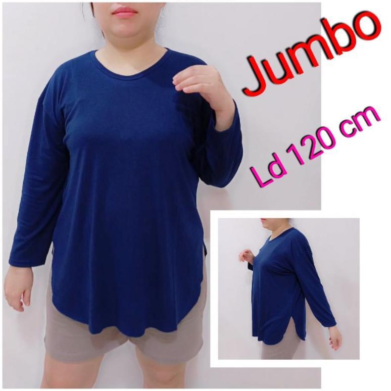 premium kaos jumbo lengan 7/8 - kaos  oversize jumbo spandex halus - kaos model oval