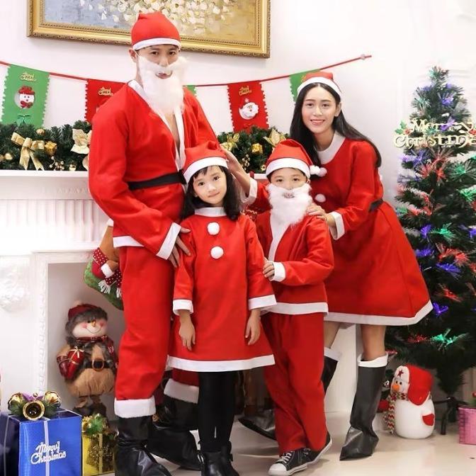 GROSIR Baju Natal Santa Anak Dewasa Kostum Santa Cewe Cowo Cosplay Santa Christmas Costume Murah