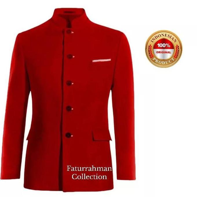 Pakaian baju jas beskap adat jawa mandarin jas koko pria jasko santri kondangan pesta premium jumbo