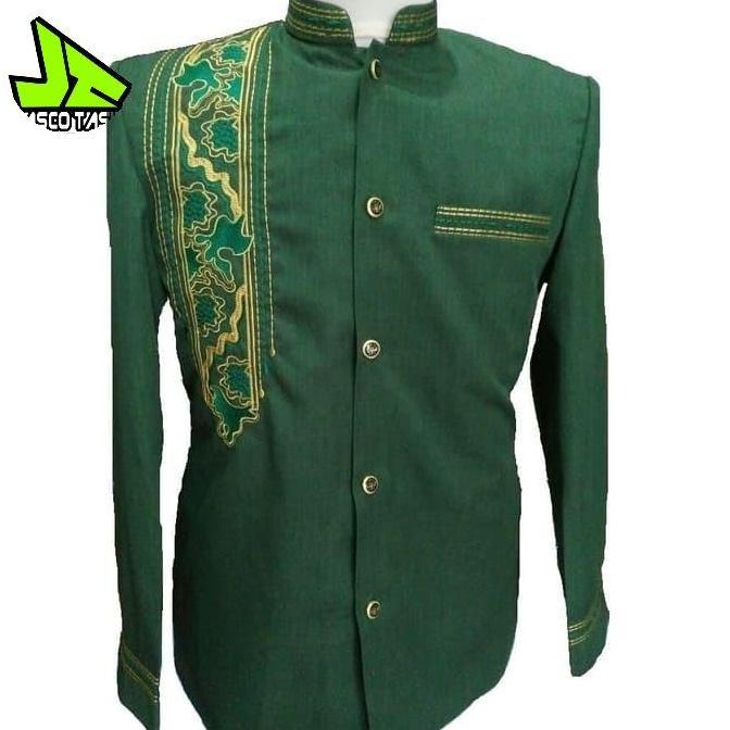 jasko tasik merk jasco hijau logo NU busana muslim pria baju adat