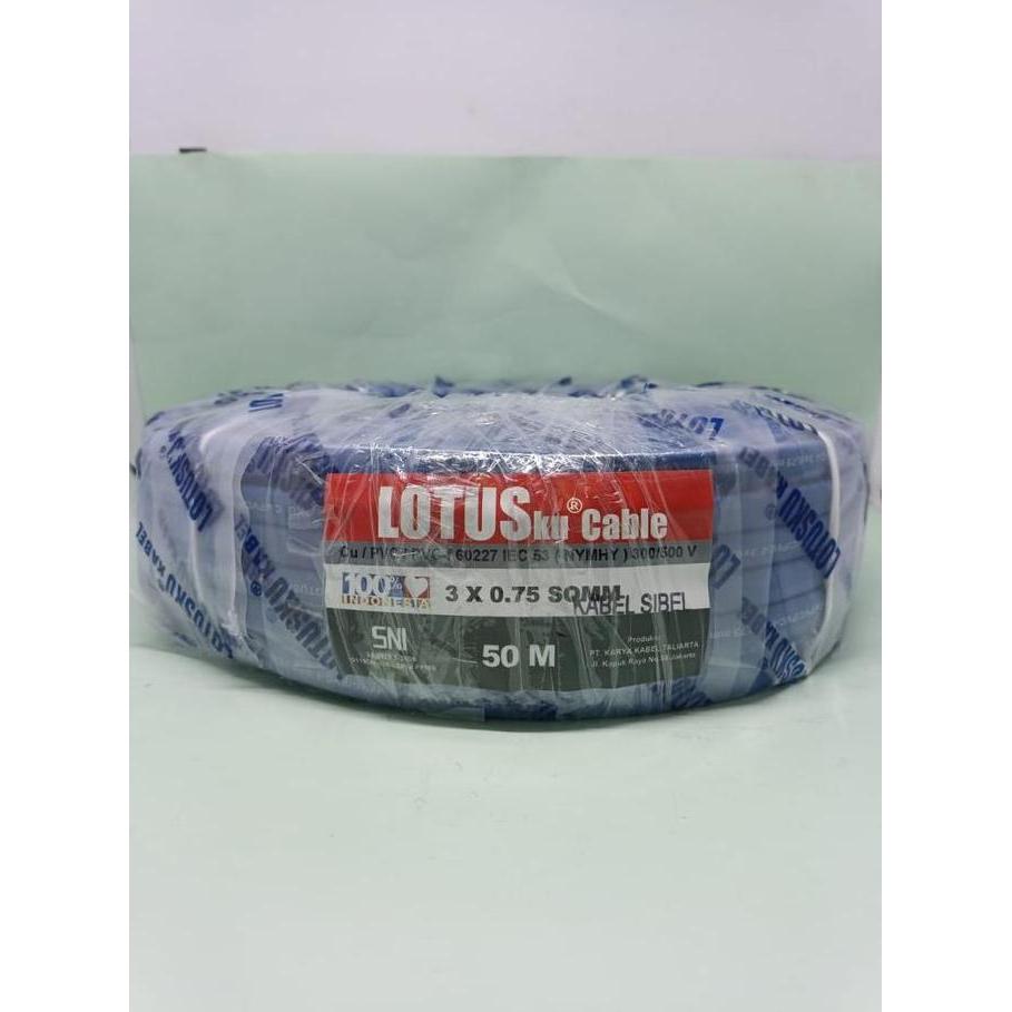 Promo Kabel Submersible Sibel LOTUSku SNI 3 x0,75 0.75 mm LOTUS 50 meter M Diskon