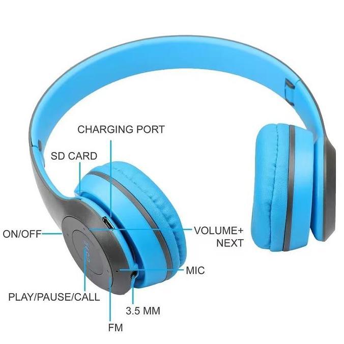 Headphone bluetooth P47 wireless bando earphone super bass Headset Original