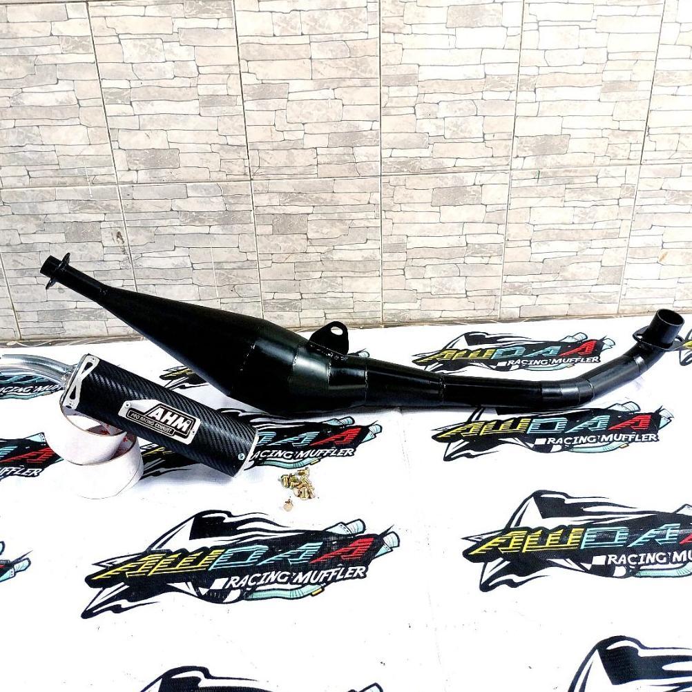 Gratong Knalpot Fiz R Pernis Ahm Hitam Carbon Pelangi Crom Motor Fizr 2Tak Racing