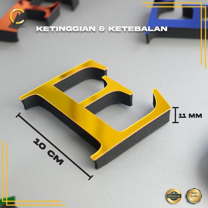 Huruf Timbul Akrilik Mirror + Spons READY