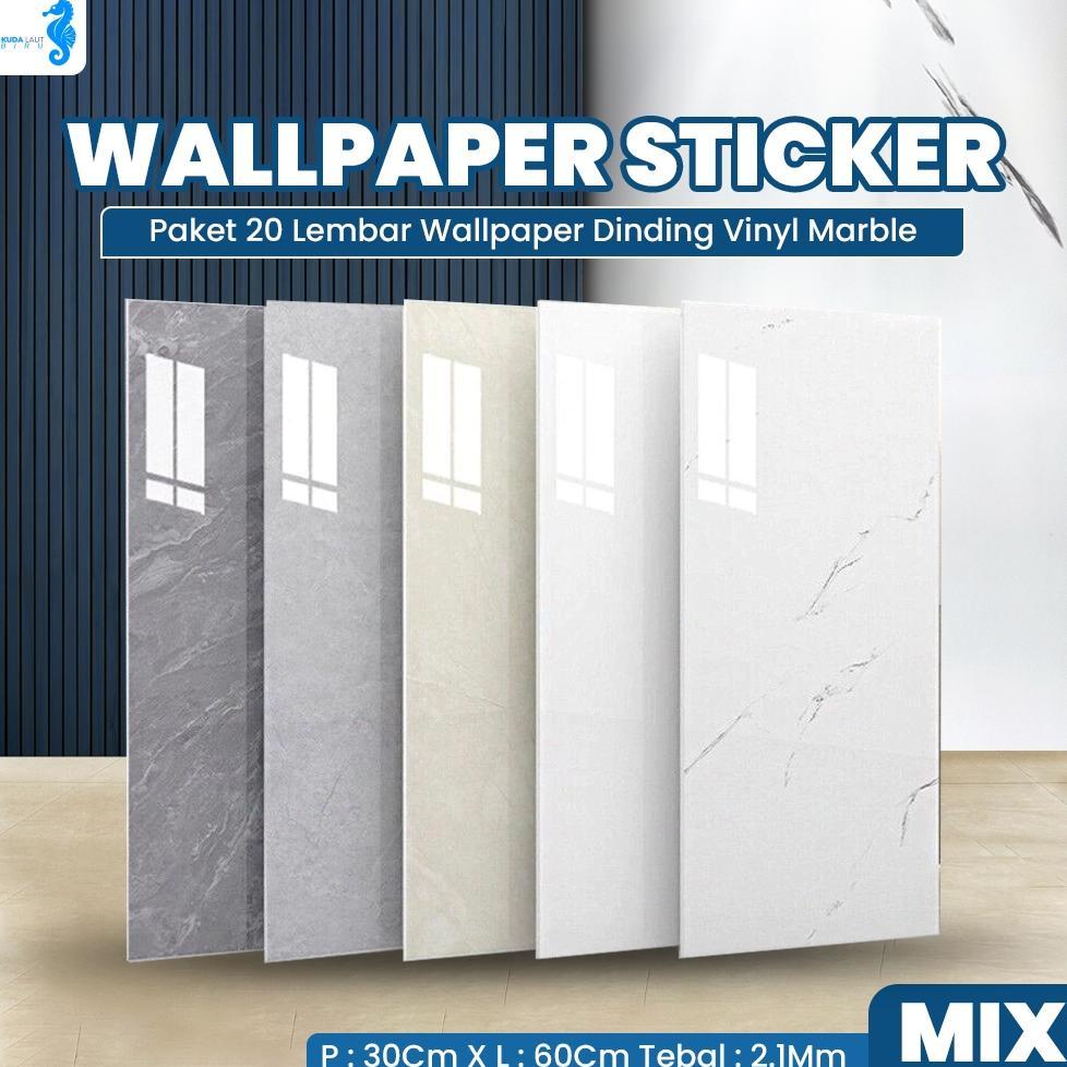 20 LEMBAR Wallpaper Dinding Vinyl Marble 30 x 60cm Stiker Vinyl Marble Granit Stiker Dinding Dapur
