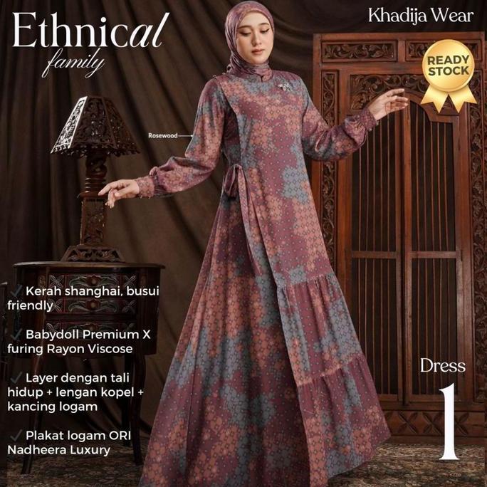 ETHNICAL ROSEWOOD FAMILY NADHEERA  LUXURY SARIMBIT 2025 COUPLE LEBARAN TERBARU ETHNICA MEWAH