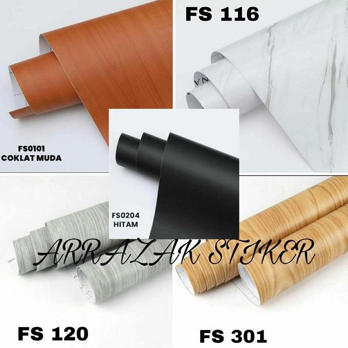 Wallpaper Stiker Dinding Lemari Meja Lantai Pintu Motif Serat Kayu 3D