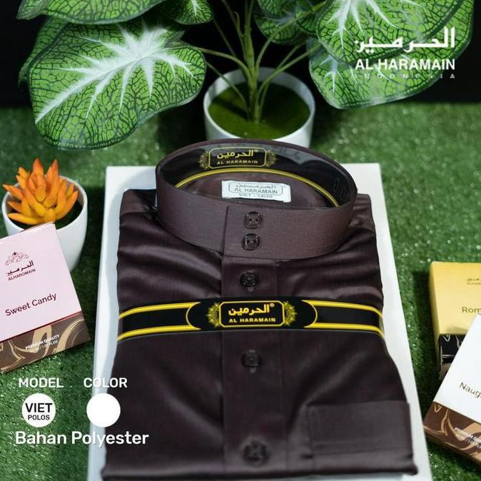 AL Haramain Jubah / Gamis Pria Remaja & Dewasa Viet Polos / Jubah AL Haramain | Coklat Keunguan | Un