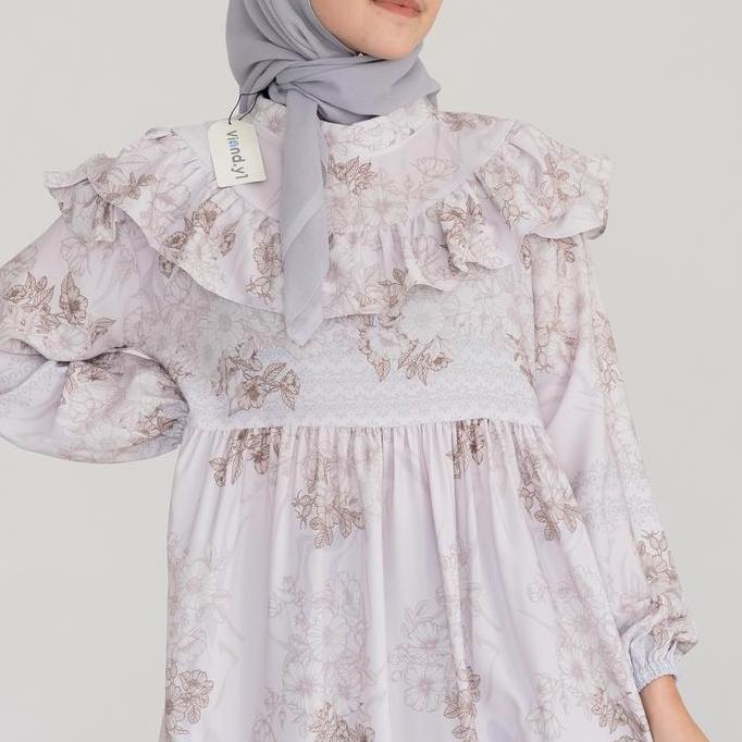 Dress Wanita Hijab Korean / Maxi Korea Bunga / Gamis Panjang Flower P.168 Best Quality