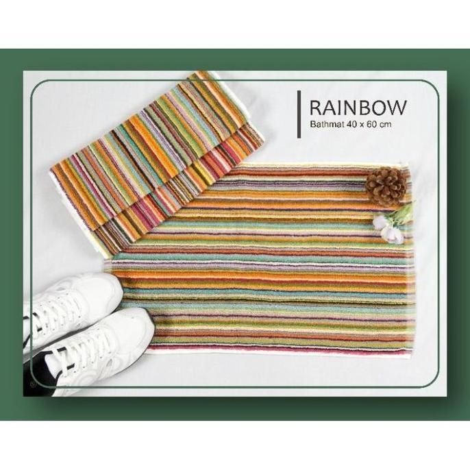 Keset Kaki Handuk Motif Cerah - Keset Handuk Salur - Keset Pelangi