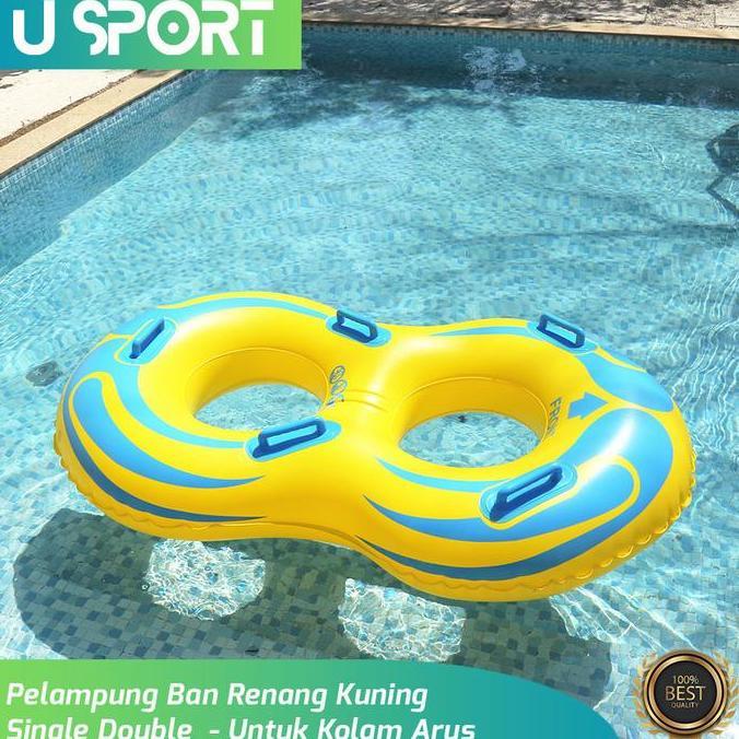 Pelampung Ban Renang Kuning Single/ Double Untuk Kolam Arus TEG