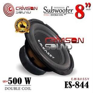 SUBWOOFER 8 Inch EMBASSY 500 Watt SPEAKER MOBIL DOUBLE COIL - ES 844 terlaris