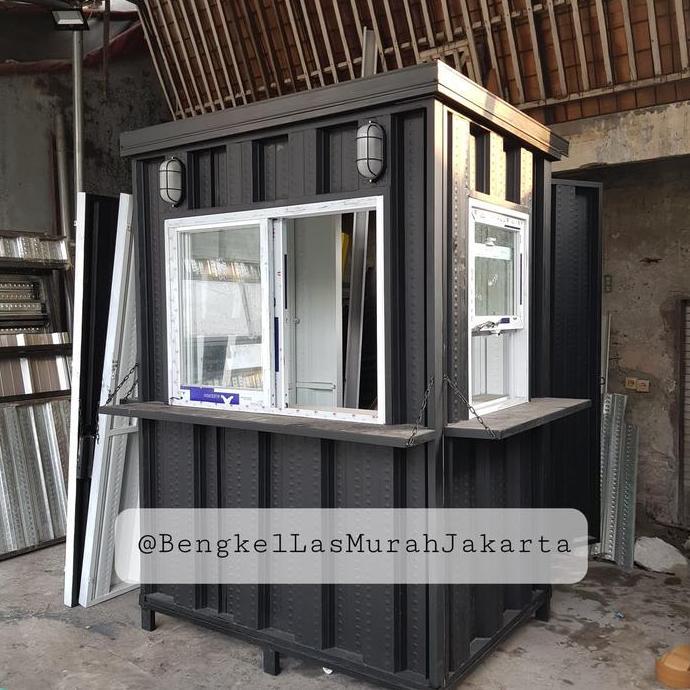 Terlaris Booth Semi Container / Gerobak Kontainer Knock Down 1.5X1X2