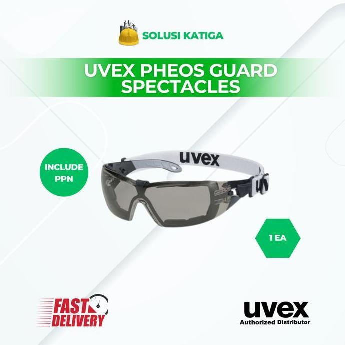 Amanaja- Kacamata Safety Uvex Pheos Guard Goggles Grey - 100% Original