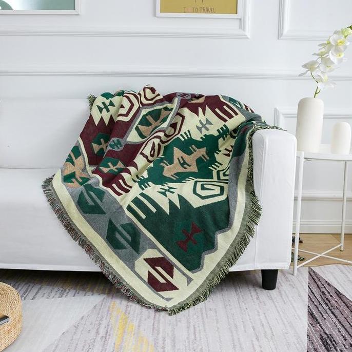 Nordic Blanket Vintage Green / Throw Blanket / Penutup Sofa