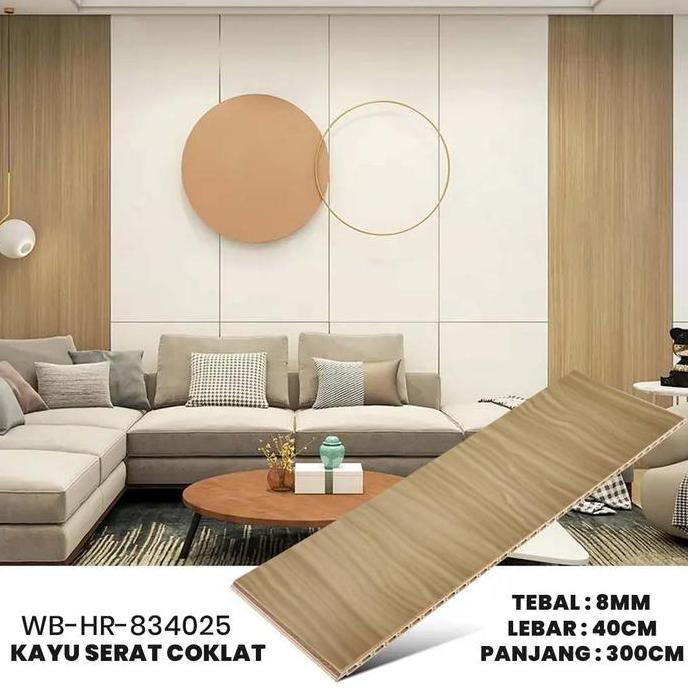 Wallpanel Polos WPC/ Wall Panel Polos PVC/ Wallboard Dinding 3.0 Meter x 40 Cm