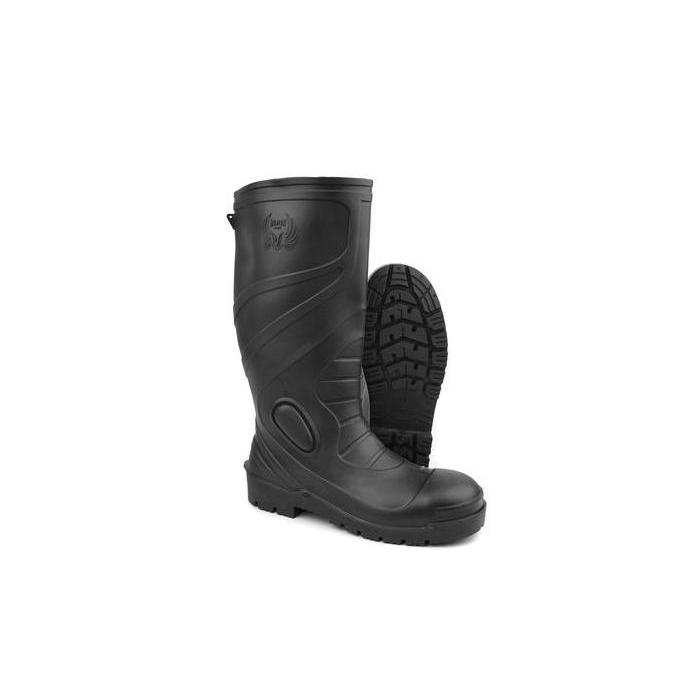 Amanaja- Sepatu Boot Tinggi Hunter Safety 1 Hitam Kuning Putih Toe Cap Besi