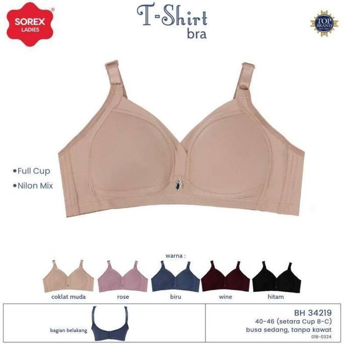 Yuksist- Sorex Bh Bra 34219 Tanpa Kawat Busa Sedang / Bh Sorex Kait 3 Cup Besar Size 40-46 Super Sof
