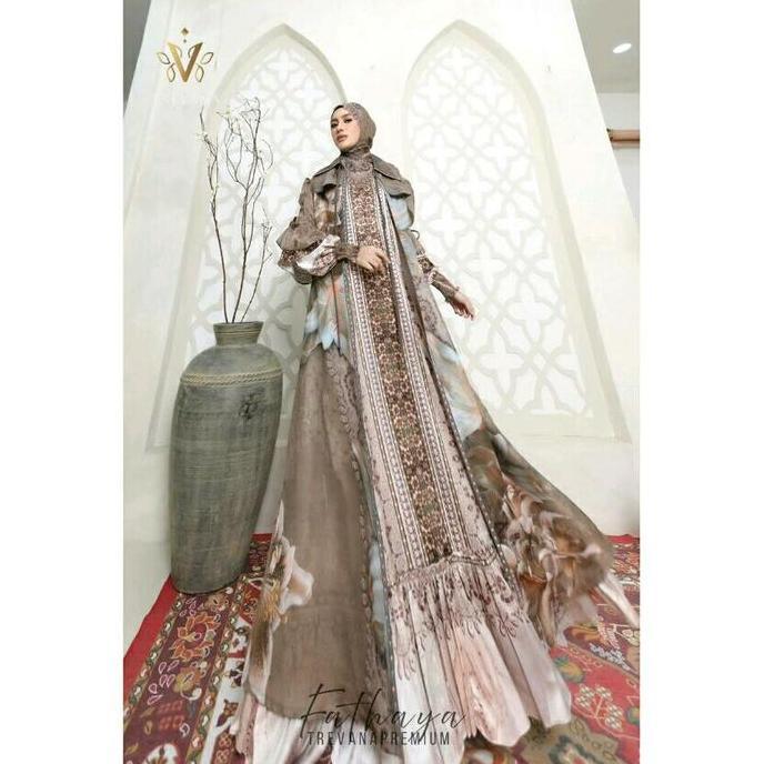 Gamis Fathaya Set Scarf 3in1 By Trevana Muslim Mewah