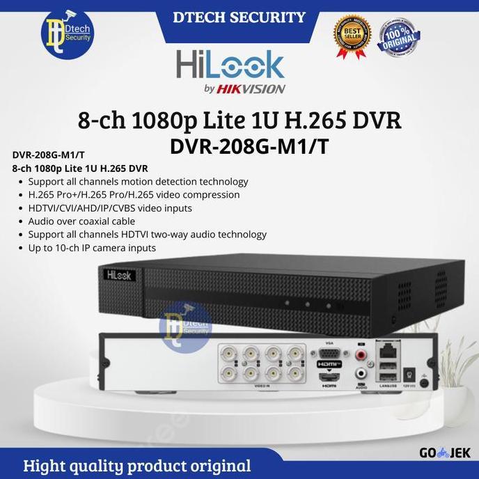 NEW DVR Hilook 8 Chanel Dvr-208G-F1/ DVR Hilook Hikvision Original - Cctv