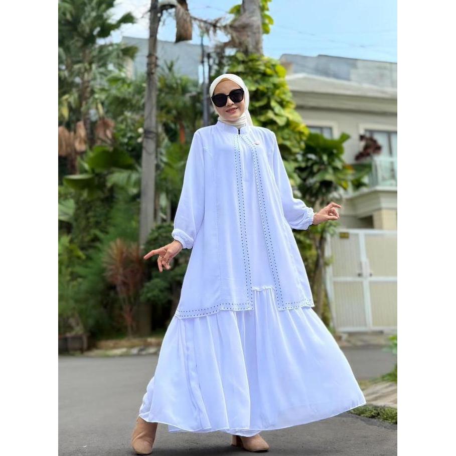 Dress NADIRA - Gamis Ceruty Babydoll Premium Bahan Nyaman & Lembut Desain Elegan Modern Cocok Sehari
