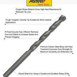 Powerx- Asteel Mata Bor Beton Cemented Carbide Set 6Pcs - Mata Bor Tembok Beton Set - Mata Bor Tembo
