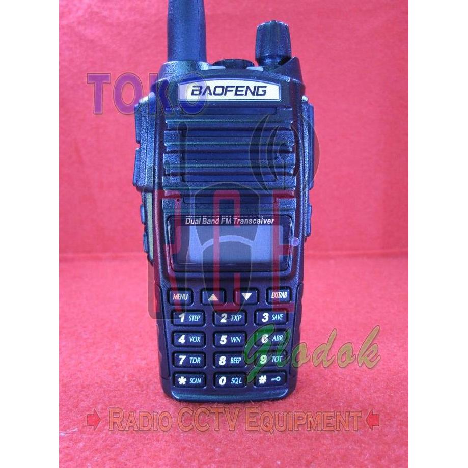 HT BAOFENG BF-UV82 BFUV82 UV82 5Watt 5W DUAL BAND 2PTT UHF VHF GARANSI RESMI terlaris