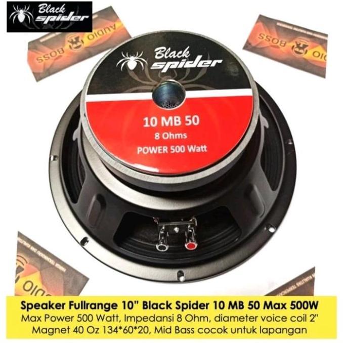 Speaker Fullrange 10 Inch Black Spider 10 MB 50 Mid Bass Pitdoor Lapangan terlaris