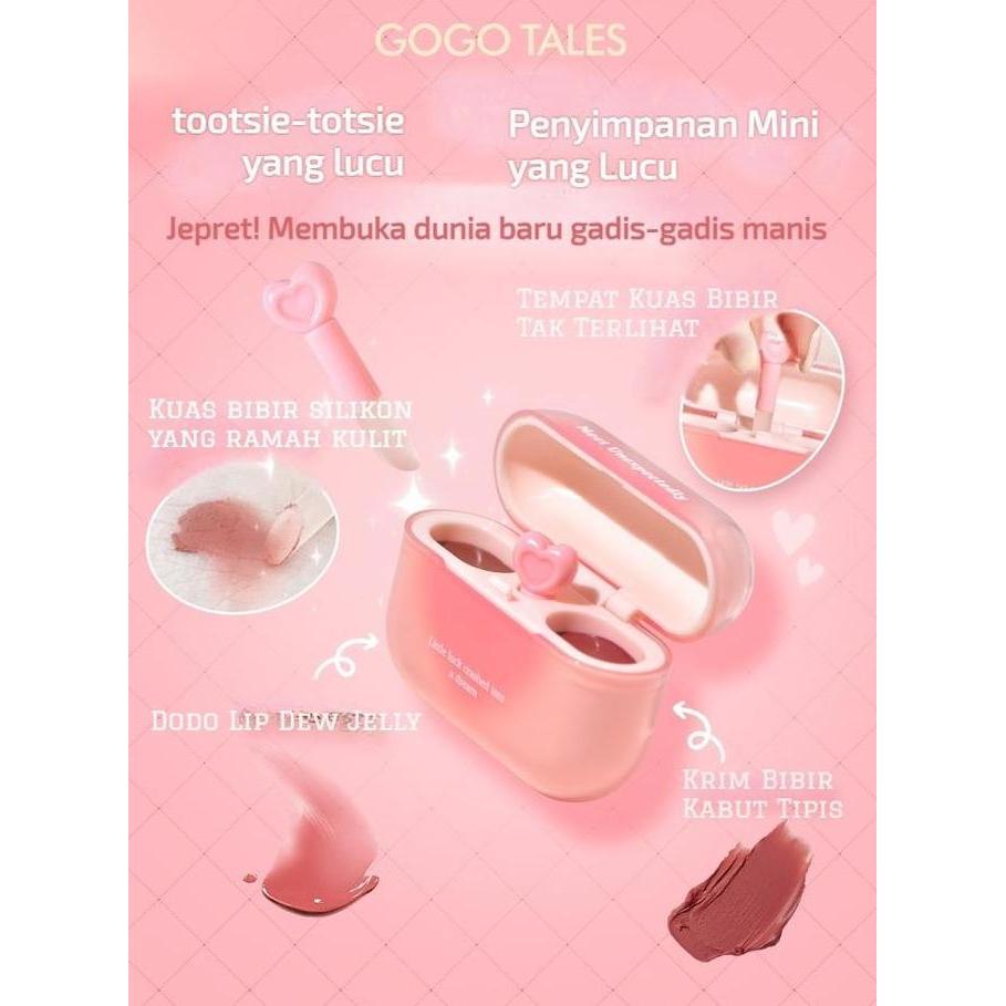 Lansungkirim- BpomCod | Lipstik Cloud Sense Duplex Lip Glaze Dual Colour Lip Glaze Headphone Lip Gla