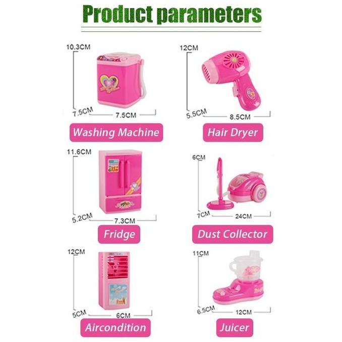 Promo Mainan Rumah Rumahan Anak Perempuan Simulasi Delicious Kulkas / Mesin Cuci / Ac Anak / Penyedo