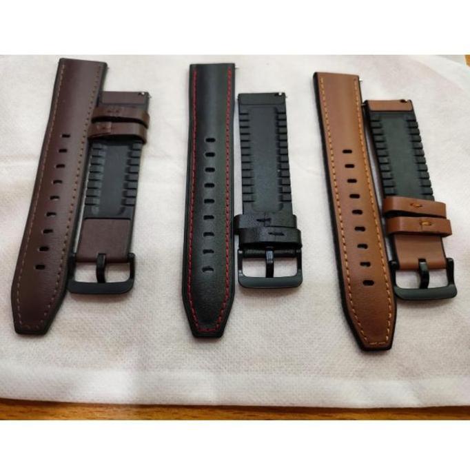 STRAP TALI JAM LEATHER KULIT RUBBER FOR FOSSIL SMARTWATCH GEN 4 5 22MM