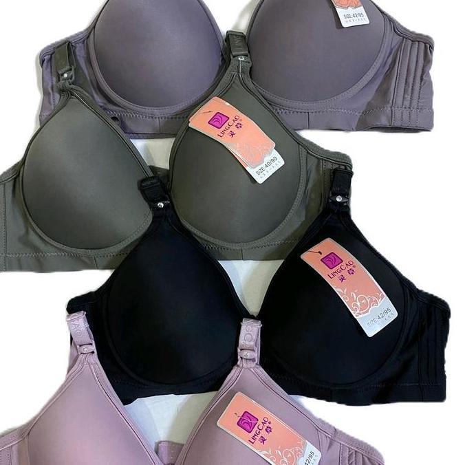 Yuksist- Bra Lingcao B5 | Bh Busa Cup B Nyaman Tanpa Kawat | Bra Wanita Lingcao Original Kait 3 Cup 